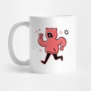 Teen Cat. Running Cat. Cat Runner. Сat in a pink hoodie Mug